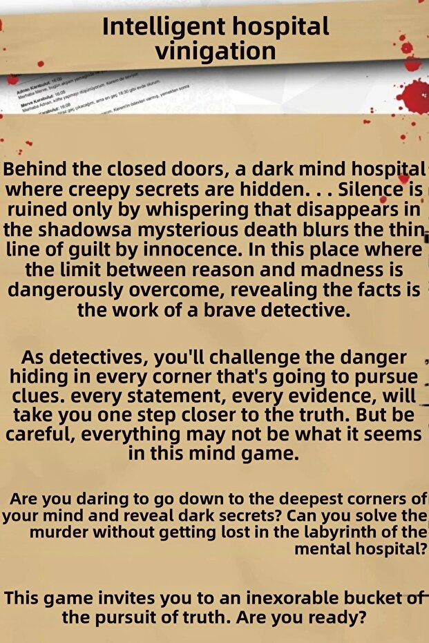Mental hospital case detective game - case solving game - crime solving game - murder game murder solving game - 2
