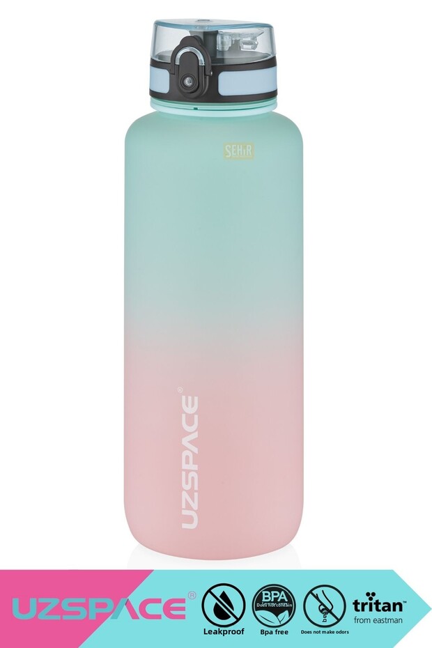 1500ml New Dual-Color Leakproof BPA-Free Motivational Tritan Water Bottle with Lockable Lid