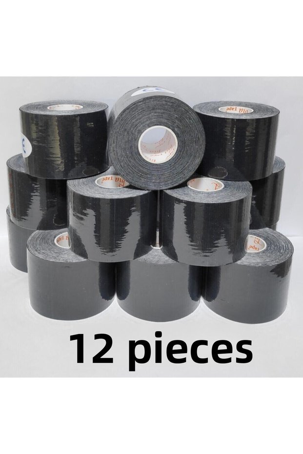 - Black Colored Sports Pain Patches 12 Packs (12 Pieces in Pack) Bia Tape Kinesio 5 cm X 5m
