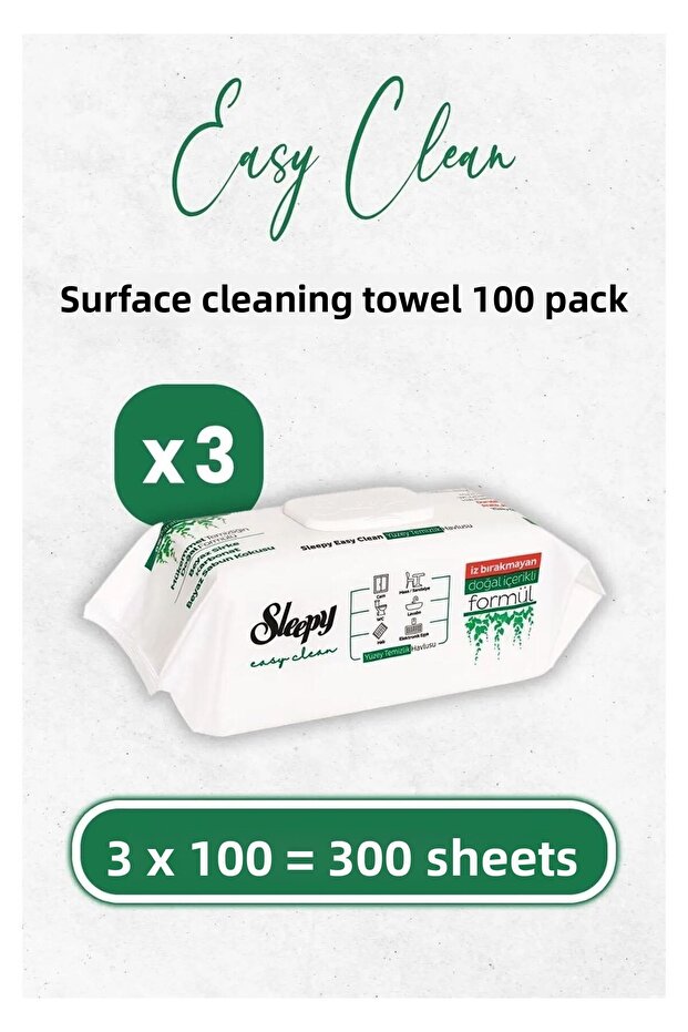 منشفة تنظيف الأسطح SleepyEasy Clean 300 قطعة