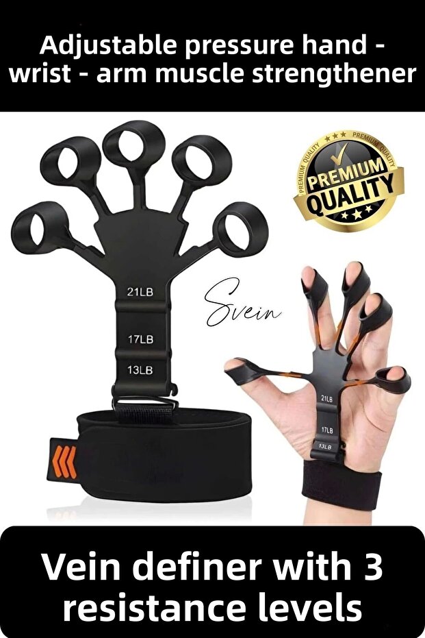 Premium 3 Resistance Levels Finger Strengthener Vein Defining Grip Hand Spring Exerciser
