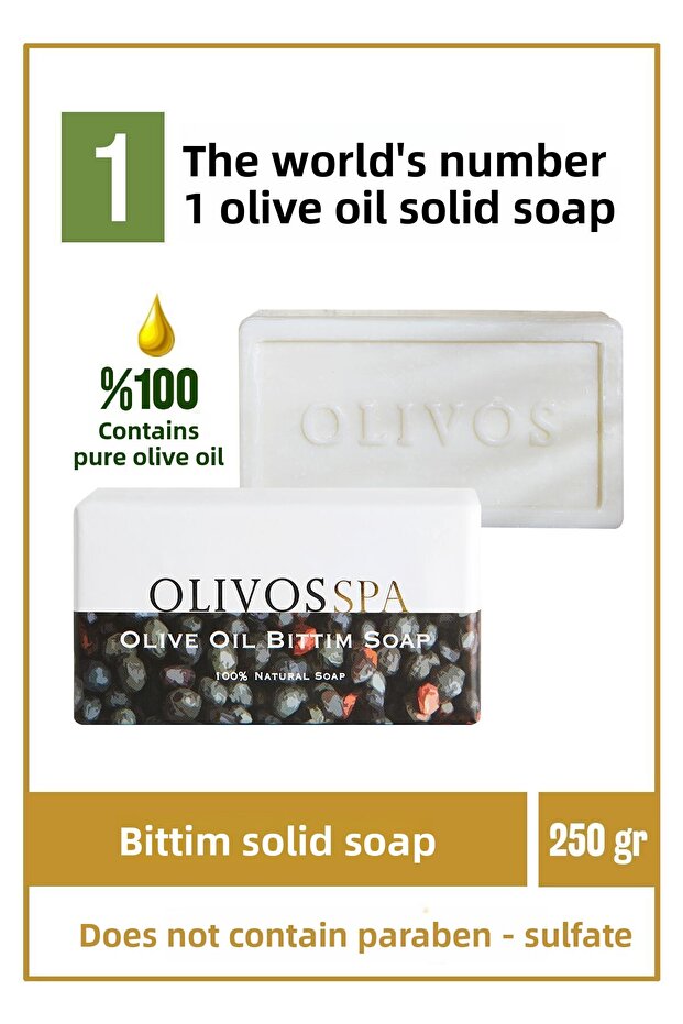 Natural Spa Series Olive Oil Bıttım Soap Hand Soap Olive Oil Solid Soap Moisture Balancing 250 Gr