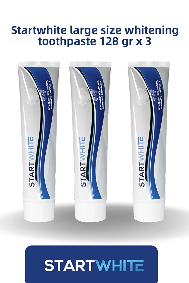 معجون أسنان مبيض كبير الحجم 128 جرام × 3 - 1
