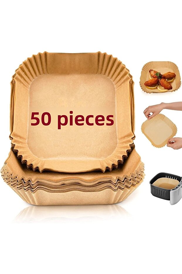 Airfryer Baking Paper Air Fryer Square Model Baking Paper Airfryer Oil-Free Fryer 50 Pcs