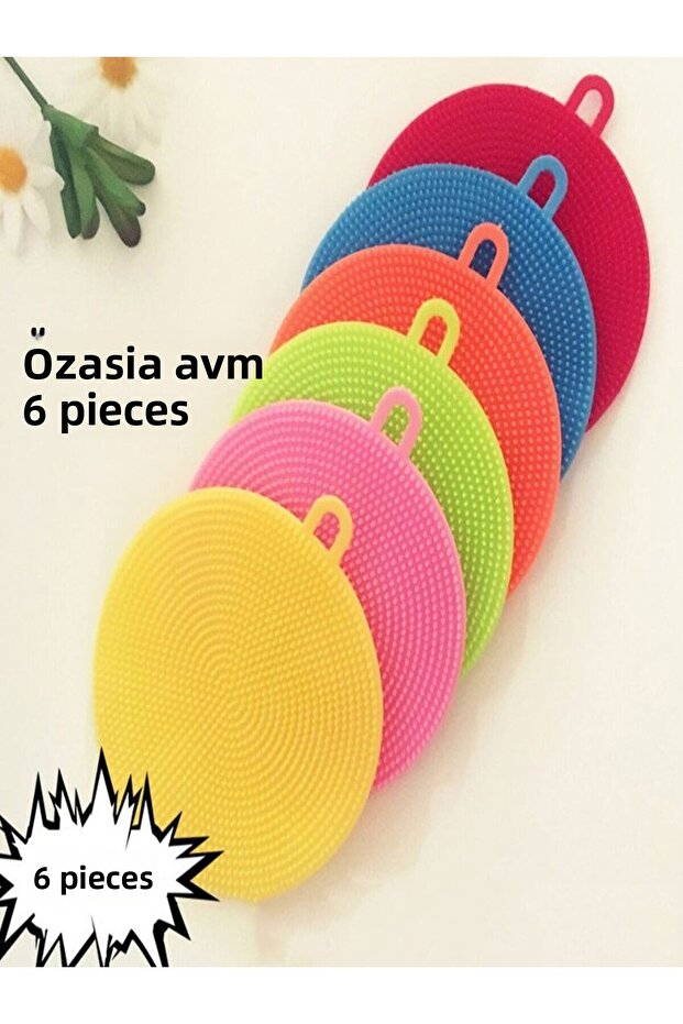 6 PCS Silicone Dishwashing Brush Non-Burning