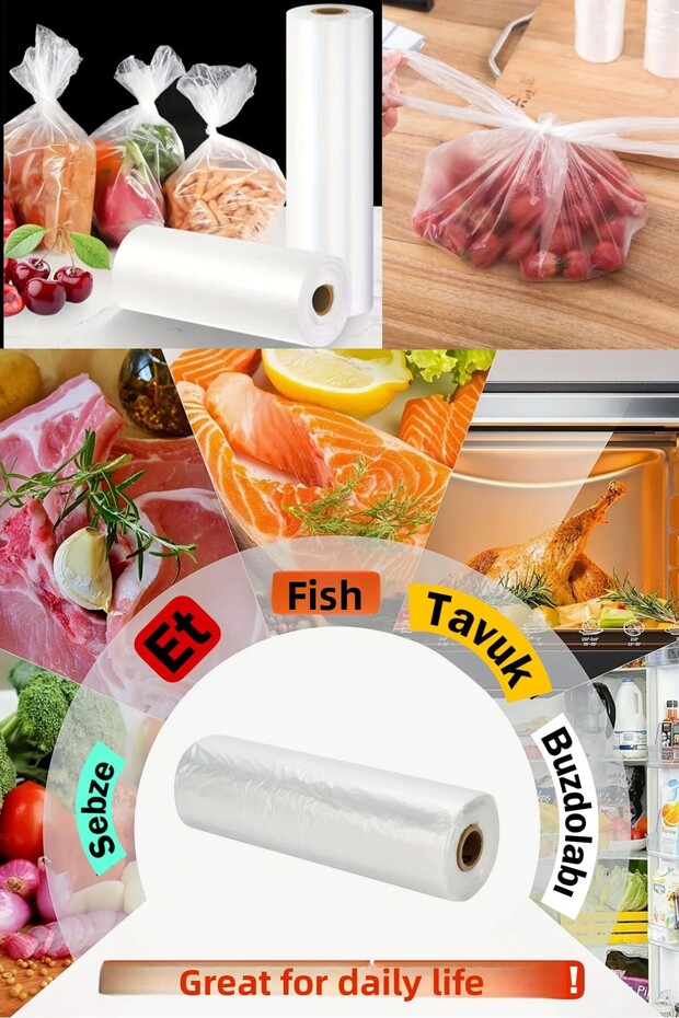 Roll Market Manav Bread Bag Medium Size 200 Pieces Roll 3 Pieces