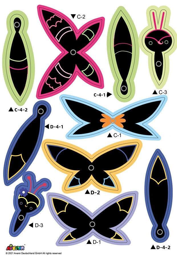 Set creativ de razuit Buchet - Fluture - 6