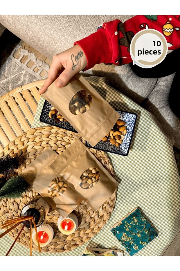 200 ml Midi Size Paper Look Ziplock Storage Bag - 10 Pieces - 1