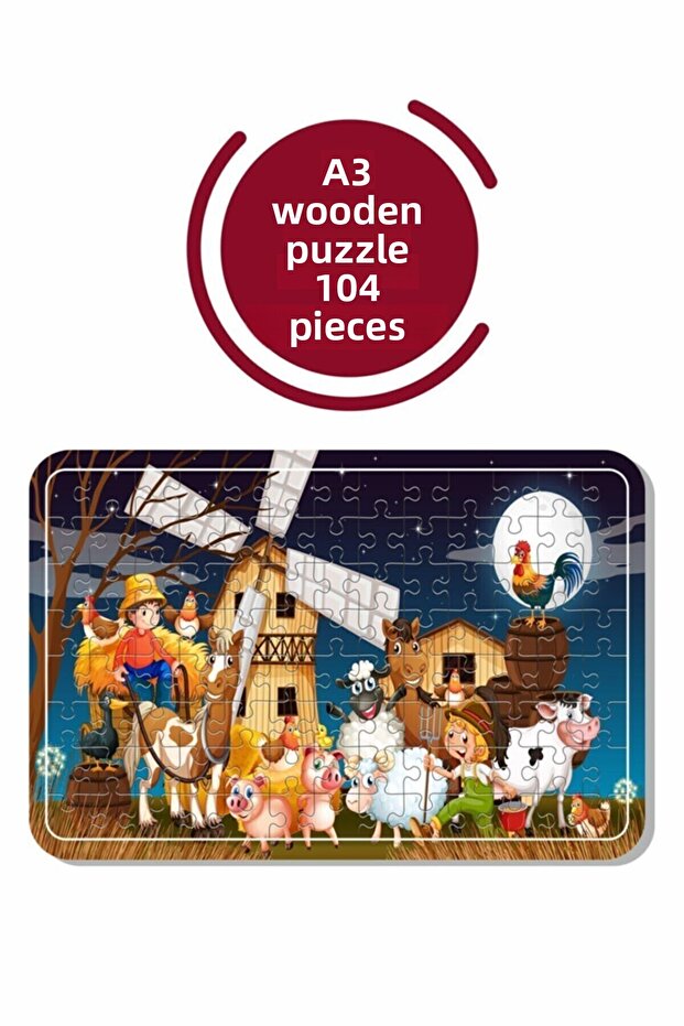 Cute Animals A3 104 Piece Puzzle, Toy, Jigsaw