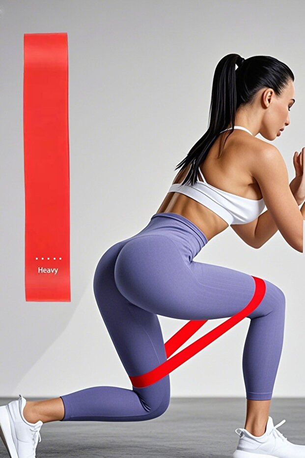 Latex Heavy Aerobic Pilates Band Set Difficult Resistance Level Squat Band Resistance Band Red