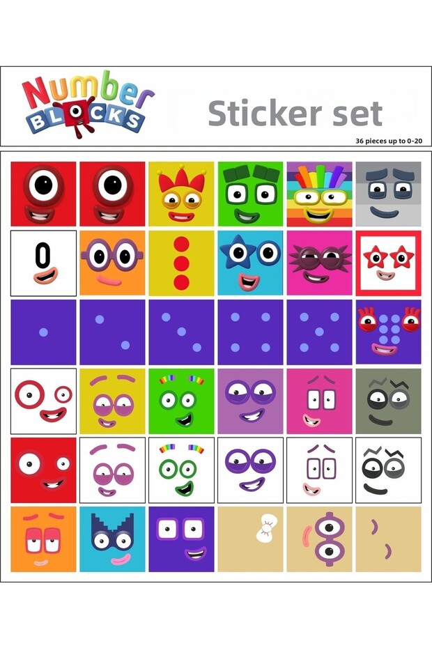 Number Blocks Mathematics Educational Unit Cube Snapcubes /0-20 Sticker 36 Pcs