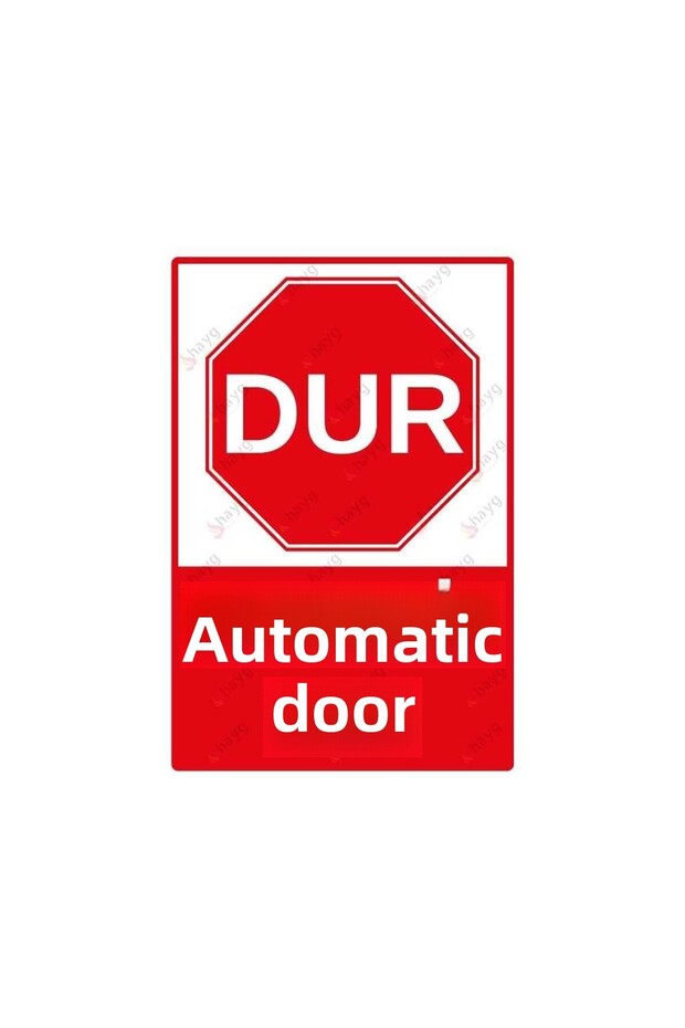 Stop Automatic Door Warning Sign – Uv Printed Aluminum Sign – Warning Caution Sign - 20cm X 30cm