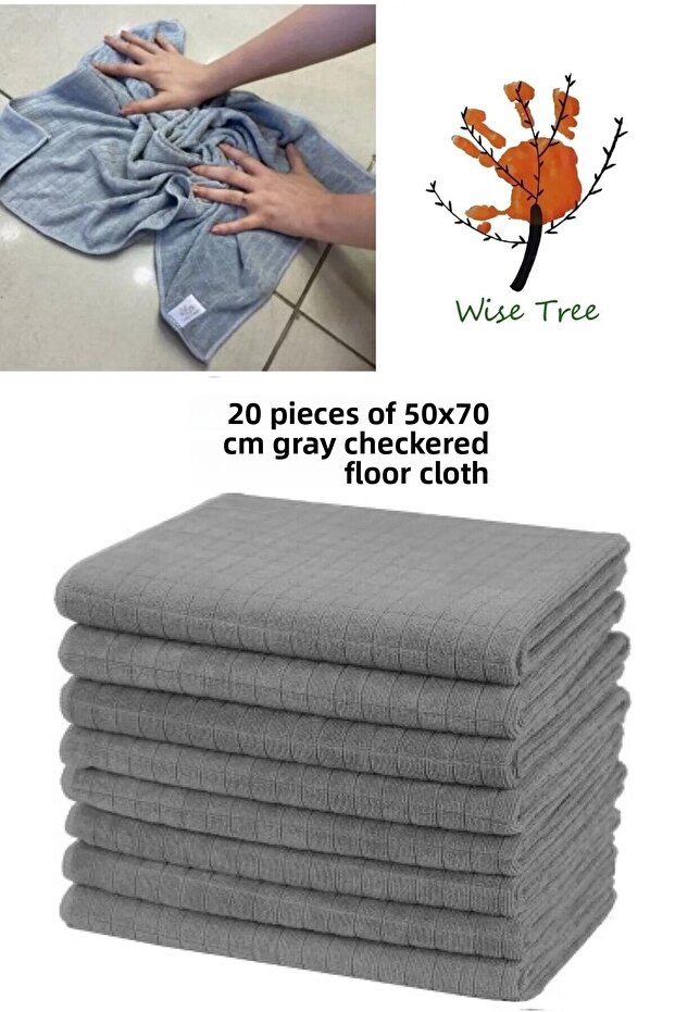 Wholesale (20 Pieces) The Most Comfortable Cloth Checkered Large Size Floor Cloth 50*70 Cm Cleaning Cloth