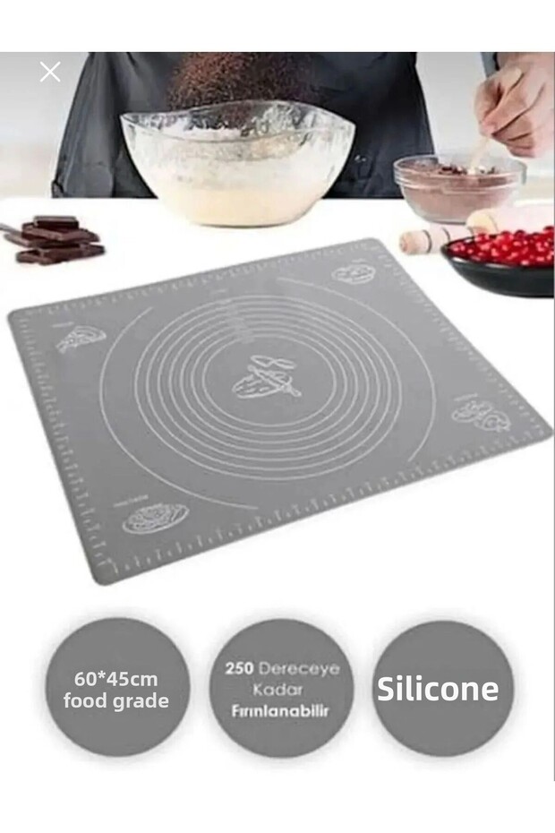 Silicone Dough Rolling Mat, Scaled Dough Rolling Mat 50x40cm