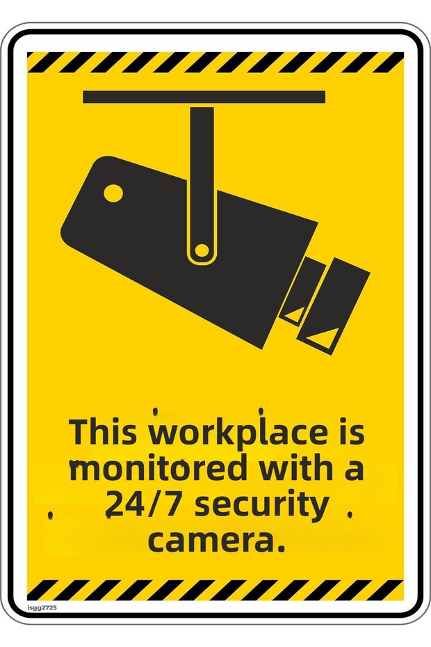 15X20Cm/Phosphor Composite/This Workplace Is Monitored by a 24/7 Security Camera/V6-2