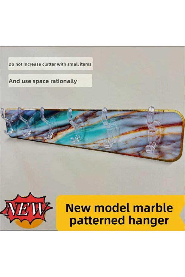 شماعة لاصقة منقوشة بالرخام - 2