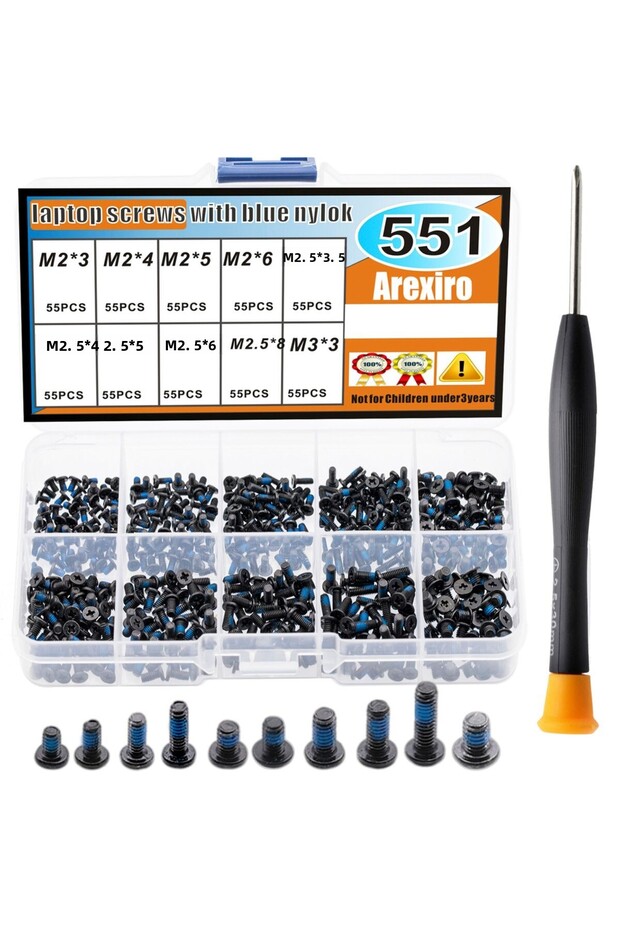 500pcs M2 M2.5 M3 Screw Set Kit, Looseness-proof, Laptop Screws Kit for Repair Computer Electroni...