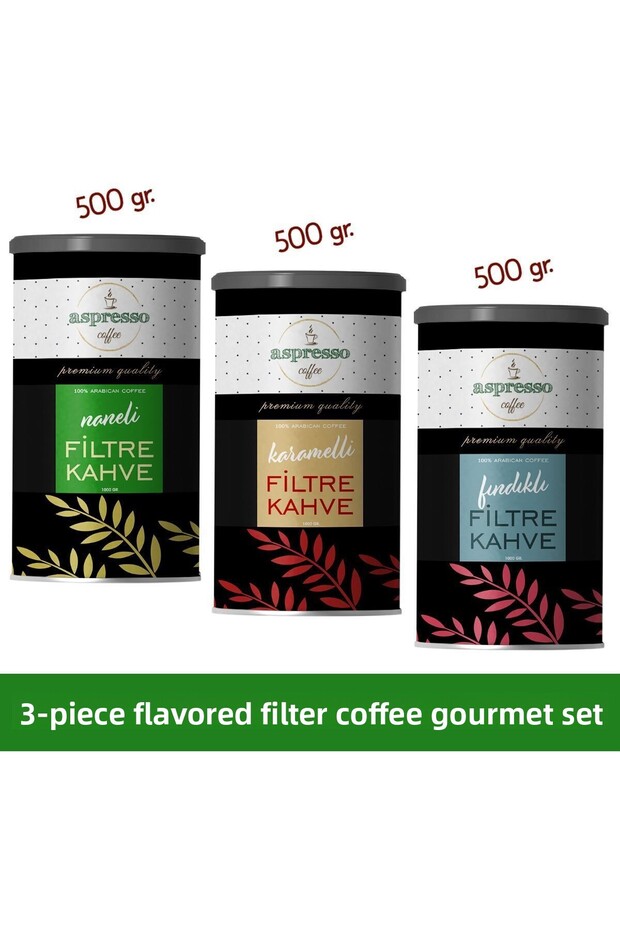 Flavored Filter Coffee Set (MINT, CARAMEL, NUT) - 1