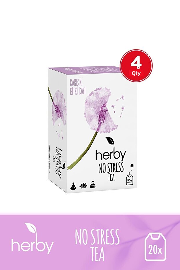 No Stress Tea Relaxing Pacifluorated Herbal Tea 4-Pack
