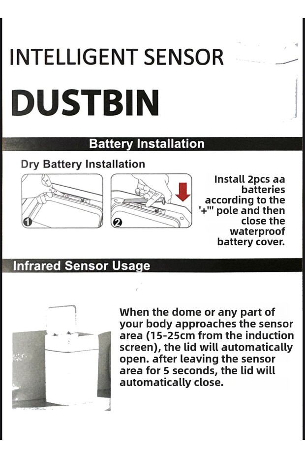 Silent Closing Trash Can with Smart Detector-Odor Proof 12 Lt - 5