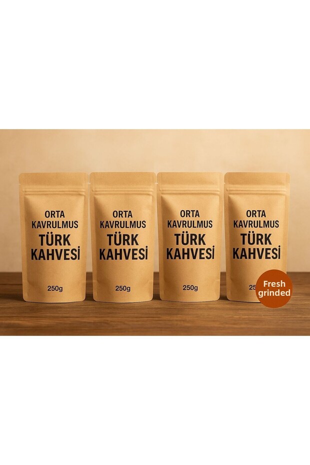 Tarihi Büyük Clock Coffee Medium Roasted Turkish Coffee 250 Gr X 4 Pack – Freshly Ground, Plenty of Foam