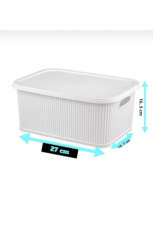 3 Pieces 6 Liter Multi-Purpose Organizer Box with Lid, Decorative Storage Box - 6