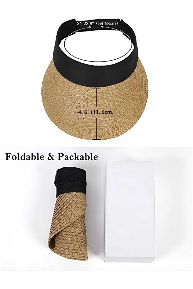 Women's Straw Visor Hat - 4