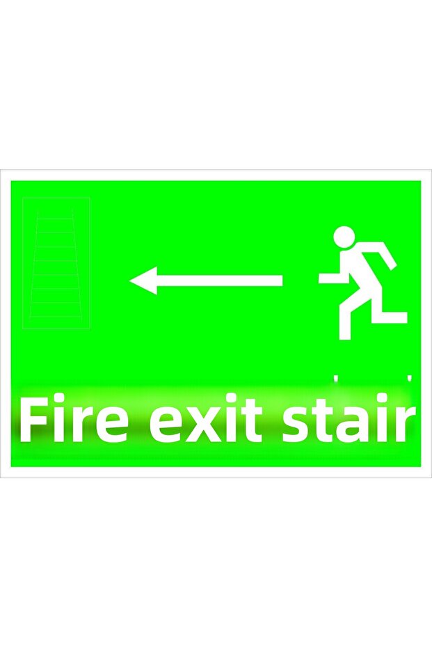 Fire Exit Staircase Warning Warning Sign 35X50 cm