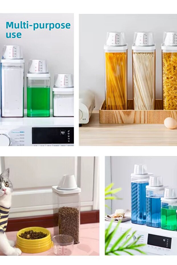 1 Piece Leak Proof Storage Liquid Powder Detergent Food Storage Box - Scale Detergent Box 2800 ml - 6