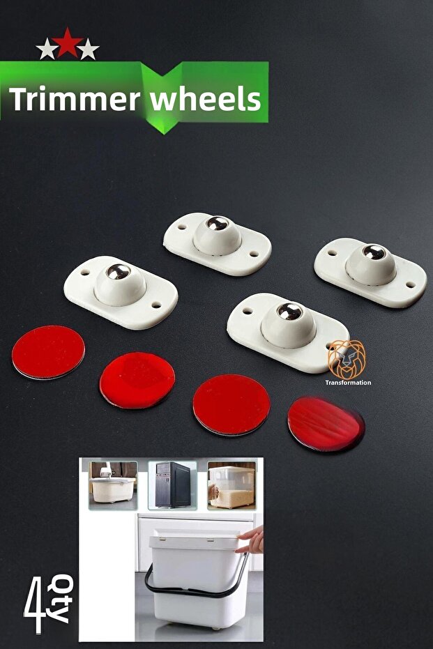 مجموعة عجلات حمل صغيرة مع كرة لاصقة 360D -715744 - 1