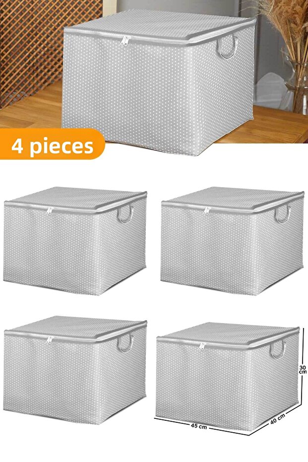 4 Pieces - Mini Size Gray Spotted Clothing / Duvet Cover - 45x40x30 cm