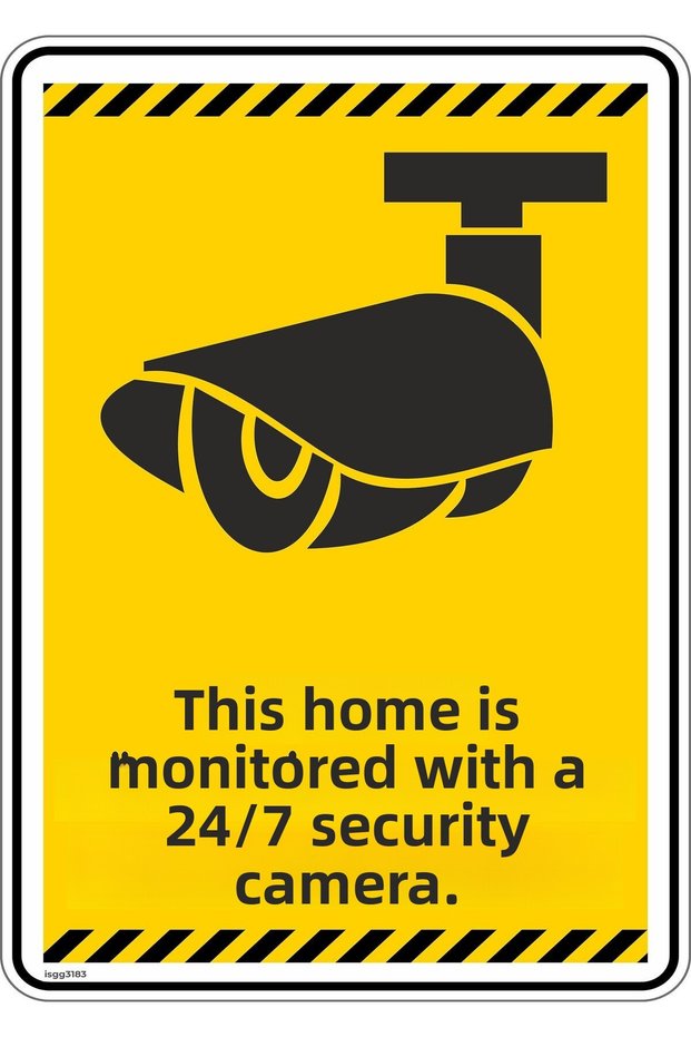 25X35Cm/Phosphor Composite/This House Is under 24/7 Surveillance with Security Cameras./V5-2