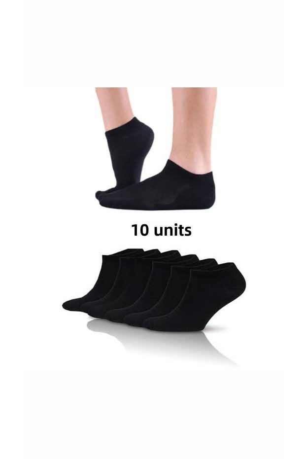 10 Pairs of Black Booties Socks, Economical Pack of 10