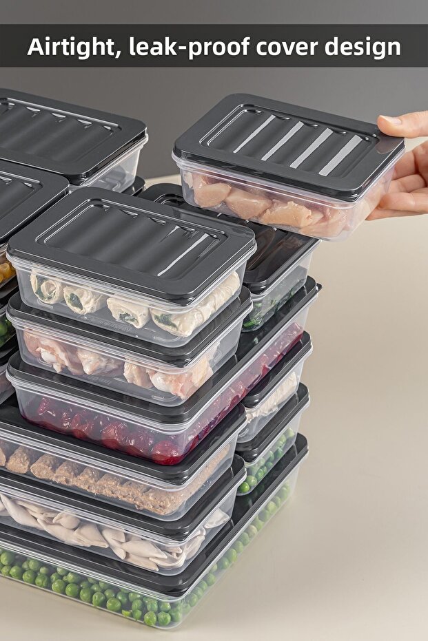 18 Piece Microwave and Freezer Compatible Storage Container Set - Anthracite - 4