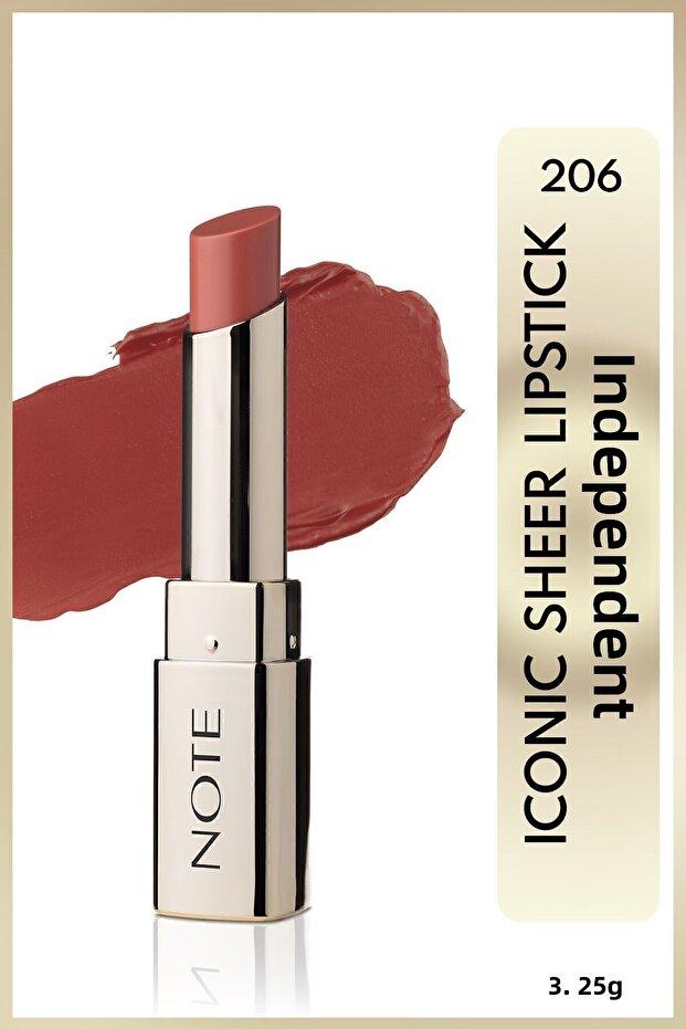 Iconic Sheer Lipstick Moisturizing Bright Lipstick 206 Independent - Nude