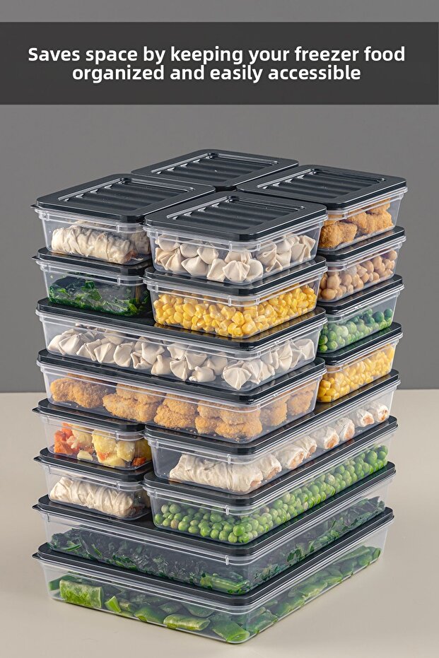 18 Piece Microwave and Freezer Compatible Storage Container Set - Anthracite - 5