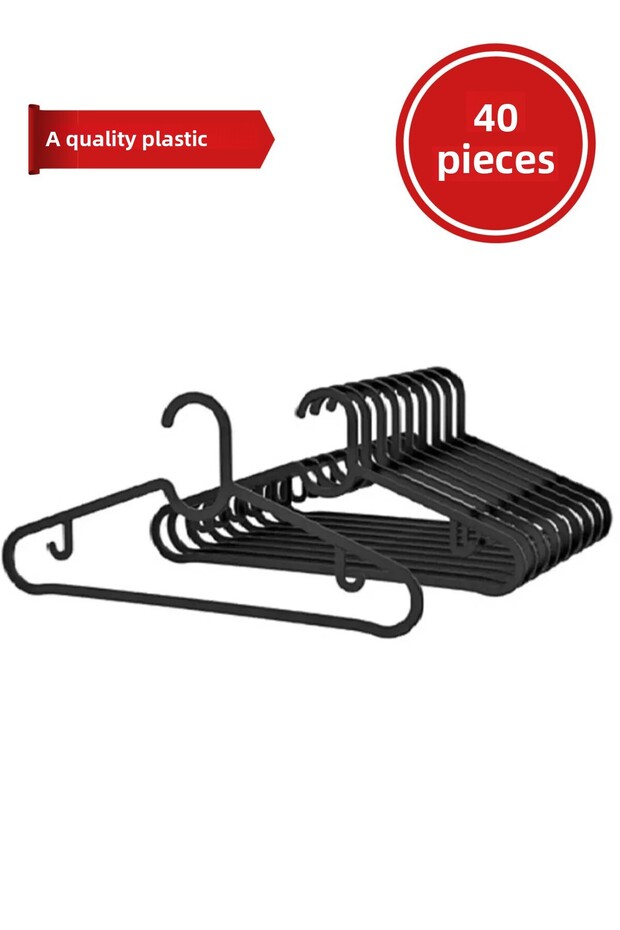40 Pieces Clothes Hanger Scarf Hanger Shirts T-Shirt Hanger Unbreakable Set Black