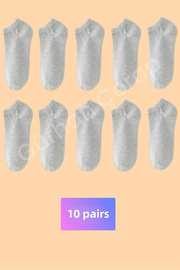 10 Pairs Cotton Sports Short Booties Socks Women Koton