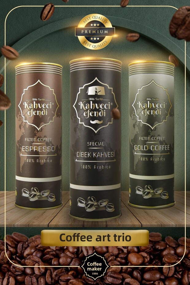 Coffee Art Trio (Espresso, Dibek, Gold)