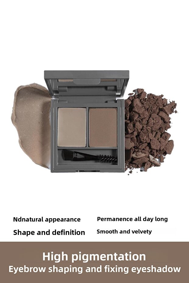 Styling, Defining Dark Brown Eyebrow Fixing Shadow-Perfect Fix Brow Palette 703 Brown - 1