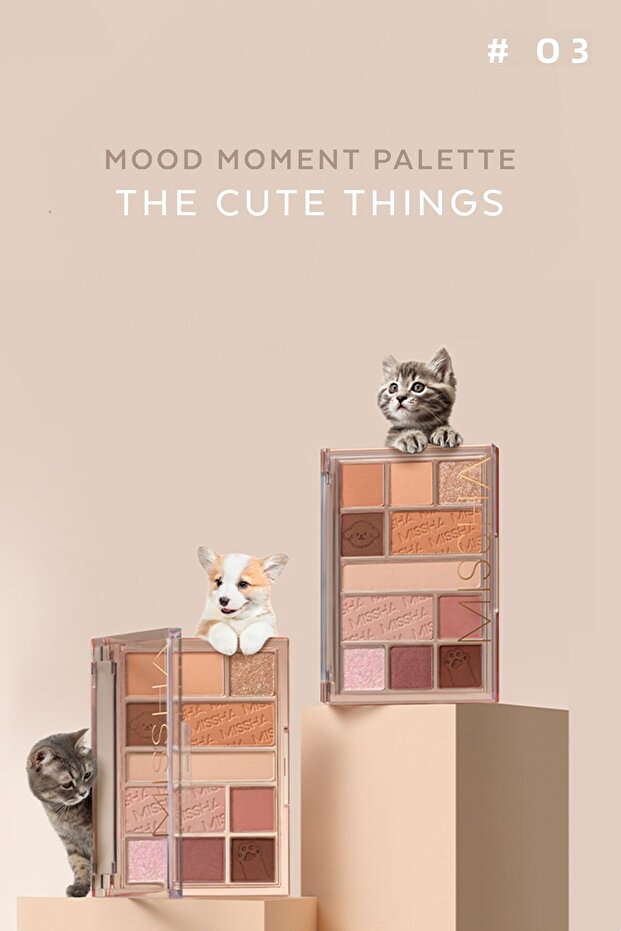 Eyeshadow Palette Containing Matte and Shimmer Shades Missha Mood Moment Palette (3 the Cute Things)
