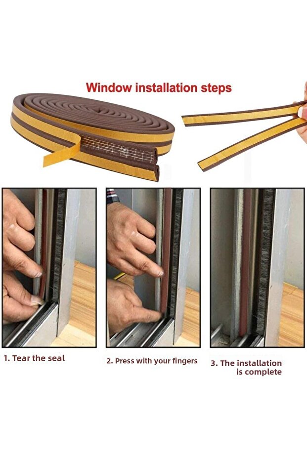 Brown Door and Window Tape Insulation Sealant Rubber 2.5 X 2 = 5 m (2-Pack Sealant)