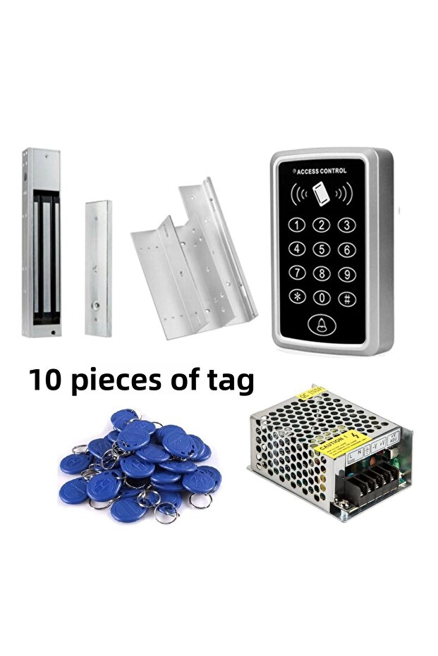 قفل باب بكلمة مرور Rfid 280 كجم قفل مغناطيسي وجهاز L-Z 10 قطع محول سلسلة مفاتيح القرب - 1