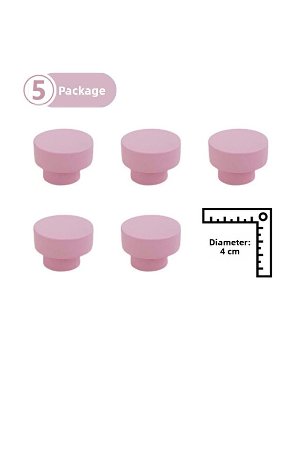 5 Pieces Tiny Light Pink Round Handles - Baby Kids Teen Room Handles Cabinet Handle