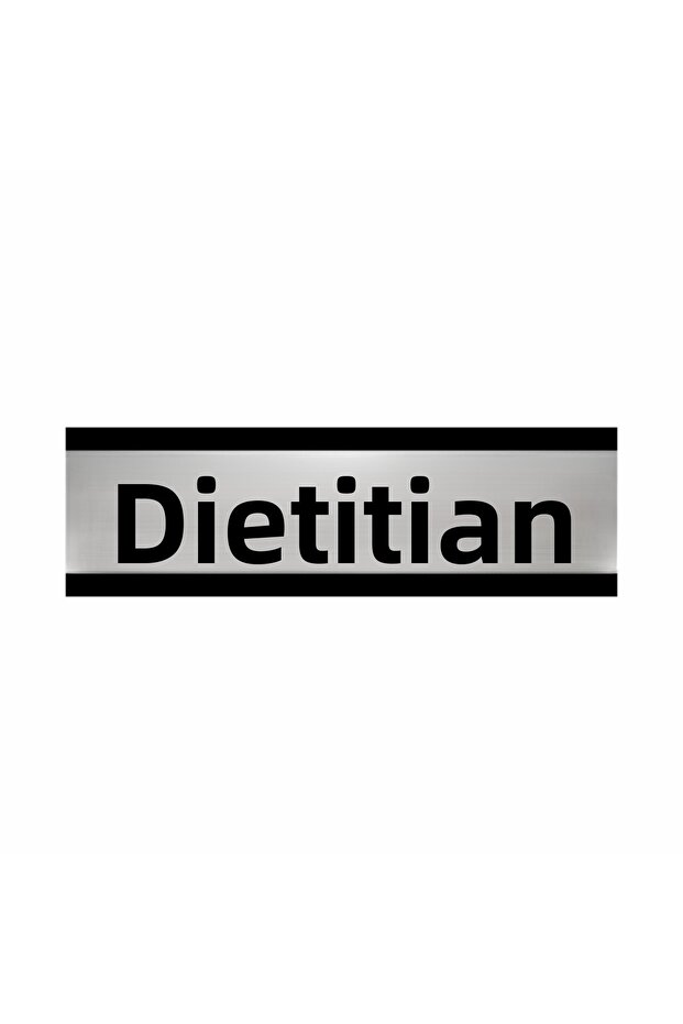 Dietitian 5X20Cm Silver Color Metal Directional Sign