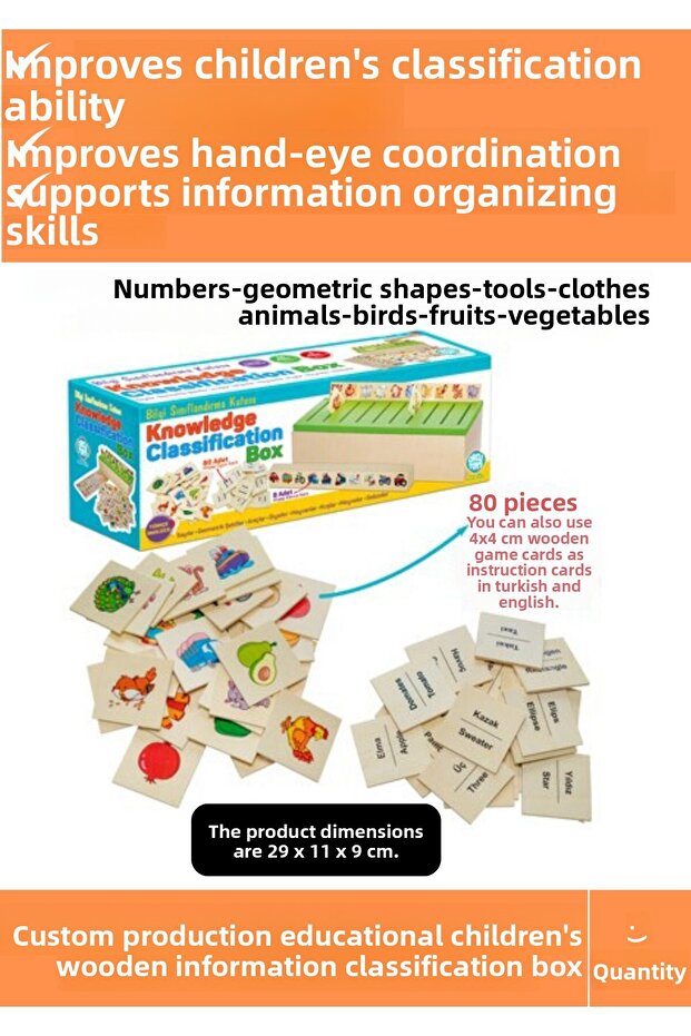 صندوق تصنيف المعرفة الخشبي الفاخر لتنسيق الذكاء التعليمي، تطوير النمو الشخصي للأطفال - 1