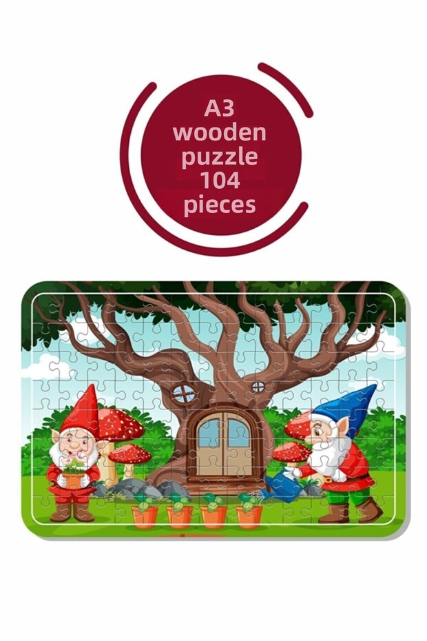 Fairytale Heroes and Dwarfs A3 104 Piece Puzzle, Toy, Jigsaw