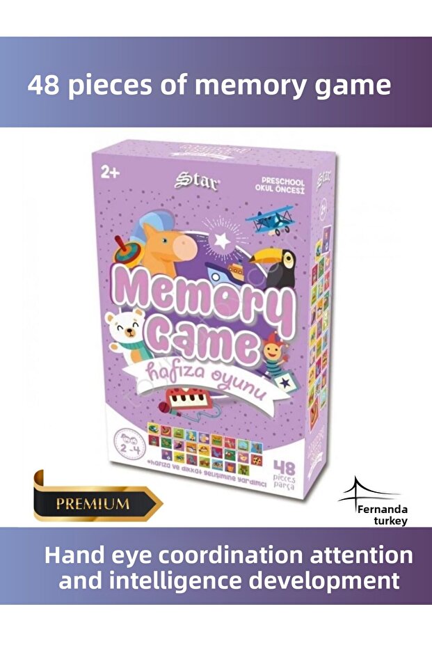 لعبة الذاكرة المكونة من 48 قطعة - تطوير الذكاء التعليمي والتنسيق بين اليد والعين - 1