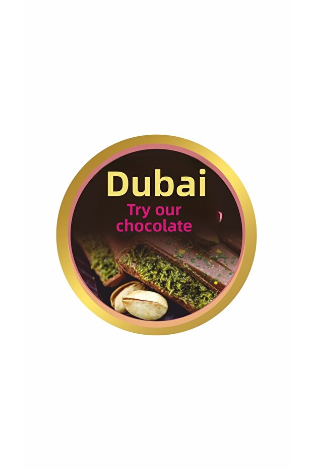 Dubai Chocolate Foil Sticker Label