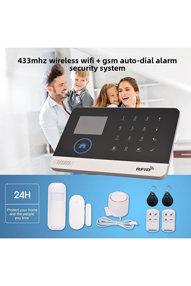 Wireless WIFI GSM Auto-dial Alarm System Display Door Sensor PIR Phone APP Remote Control Smart H... - 3